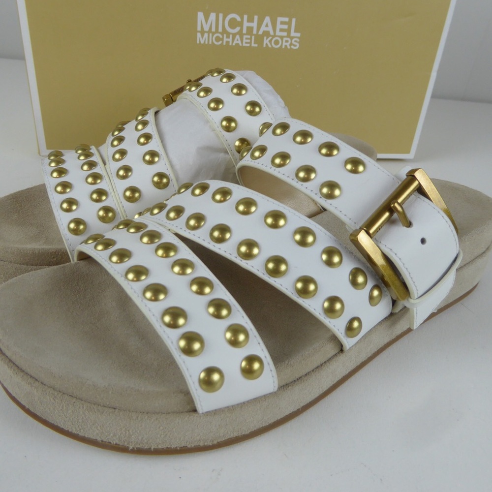 Michael Kors Ansel Leather Nail Studded Sandal NIB